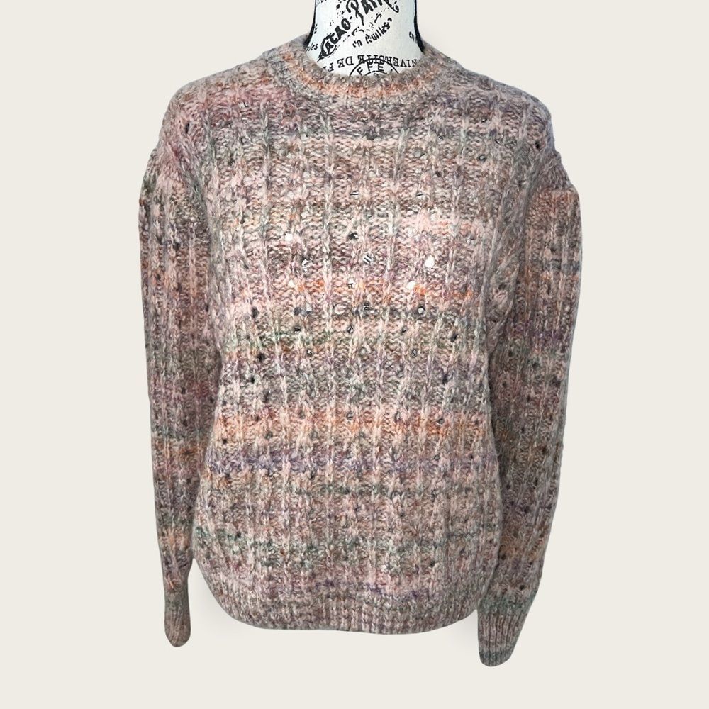 NWT Bartolini made in Italy rose color crewneck knitted sweater size L